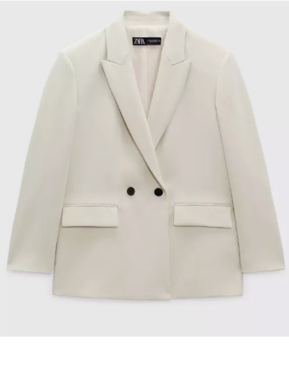 Zara Double-Breasted Cream / Ecru Blazer Jacket